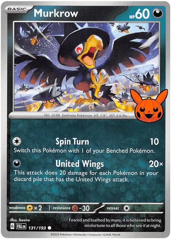 Murkrow — Trick or Trade BOOster Bundle 2023 131 Pokémon card