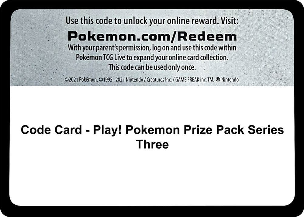 Code Card - Play! Pokemon Prize Pack Series Three — Prize Pack Series Cards p516528 Pokémon card