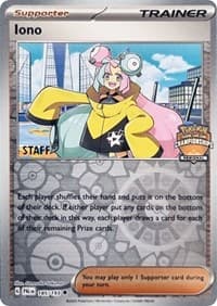 Iono - 185/193 (Regional Championships) [Staff] — League & Championship Cards 185 Pokémon card