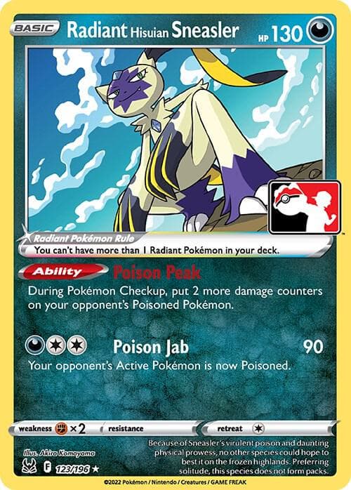 Radiant Hisuian Sneasler — Prize Pack Series Cards 123 Pokémon card