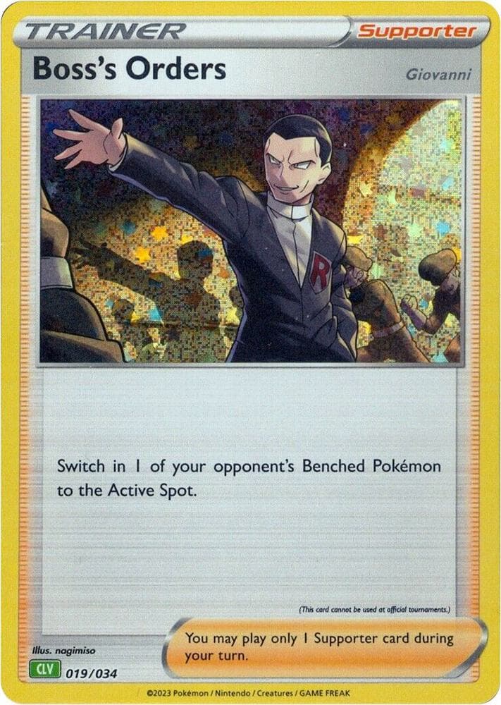 Boss's Orders [Giovanni] (CLV) — Trading Card Game Classic 19 Pokémon card
