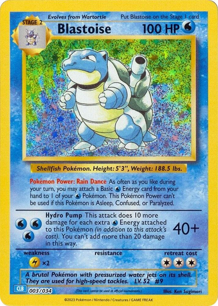 Blastoise — Trading Card Game Classic 3 Pokémon card