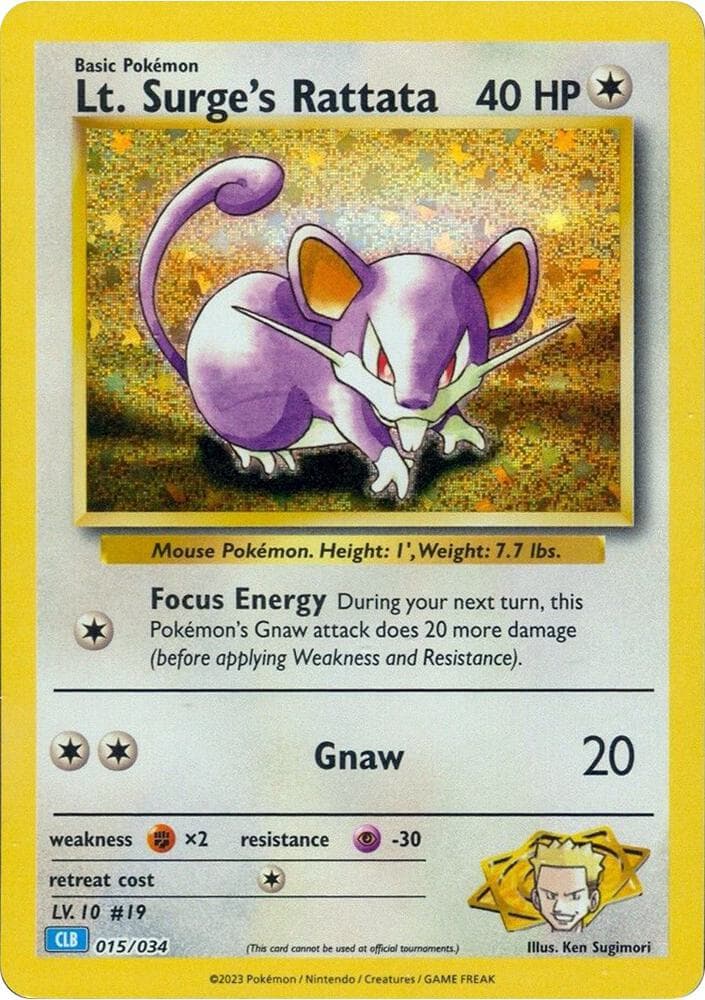 Lt. Surge's Rattata — Trading Card Game Classic 15 Pokémon card
