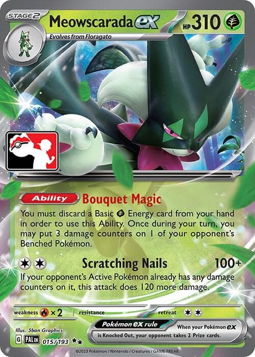Meowscarada ex — Prize Pack Series Cards 15 Pokémon card