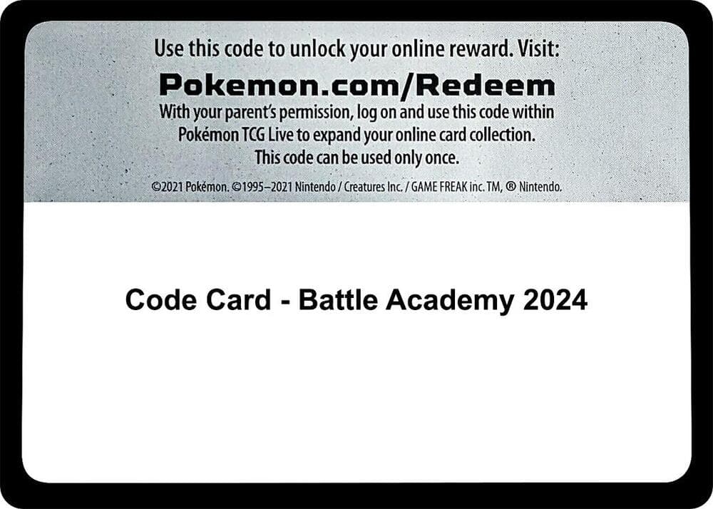 Code Card - Battle Academy 2024 — Battle Academy 2024 p556442 Pokémon card