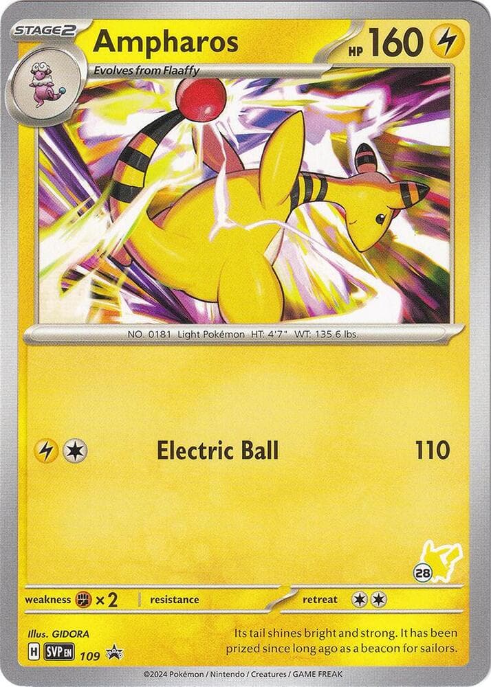 Ampharos - Pikachu 28 — Battle Academy 2024 109 Pokémon card