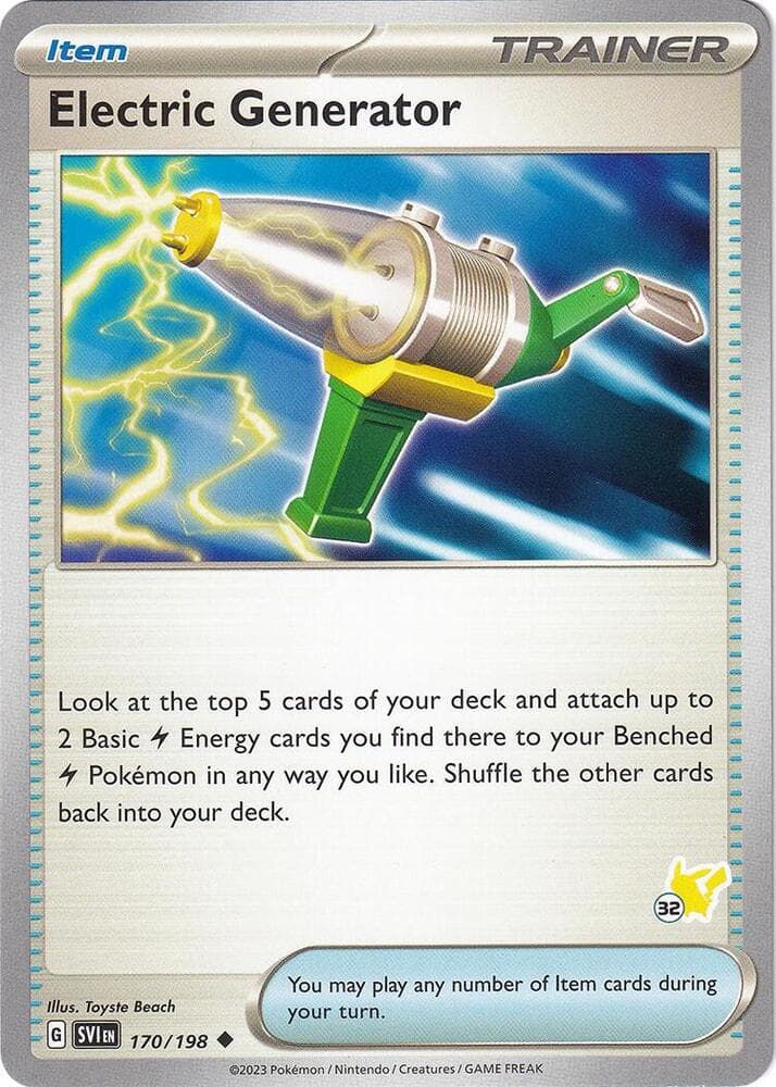 Electric Generator - Pikachu 32 — Battle Academy 2024 170 Pokémon card