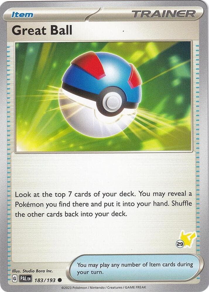 Great Ball - Pikachu 29 — Battle Academy 2024 183 Pokémon card