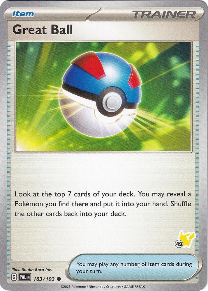 Great Ball - Pikachu 49 — Battle Academy 2024 183 Pokémon card