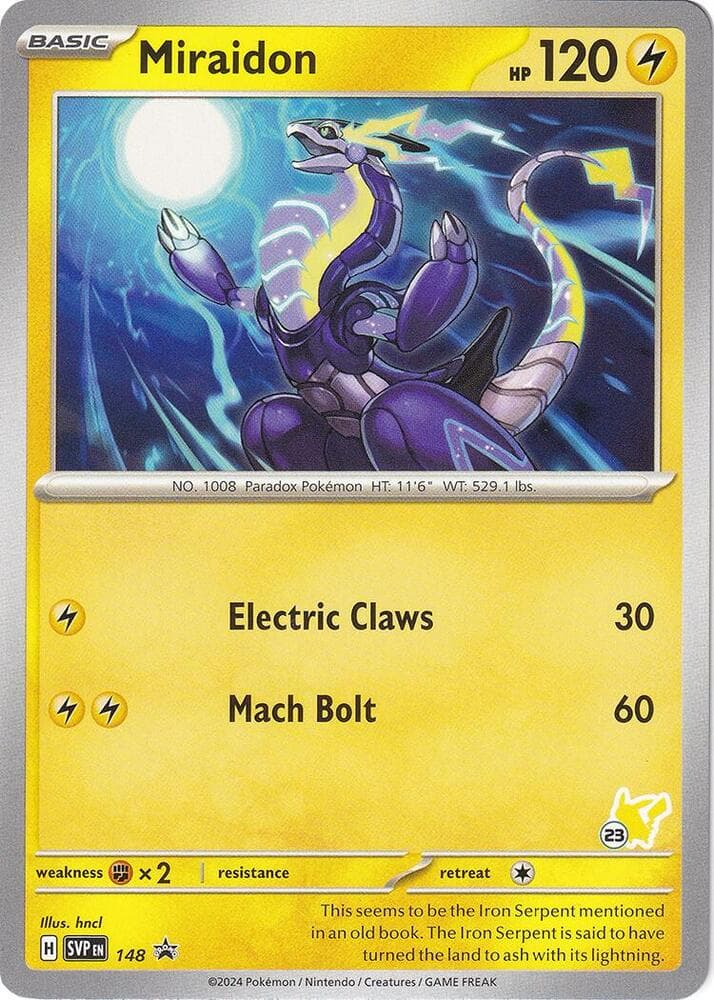 Miraidon - Pikachu 23 — Battle Academy 2024 148 Pokémon card