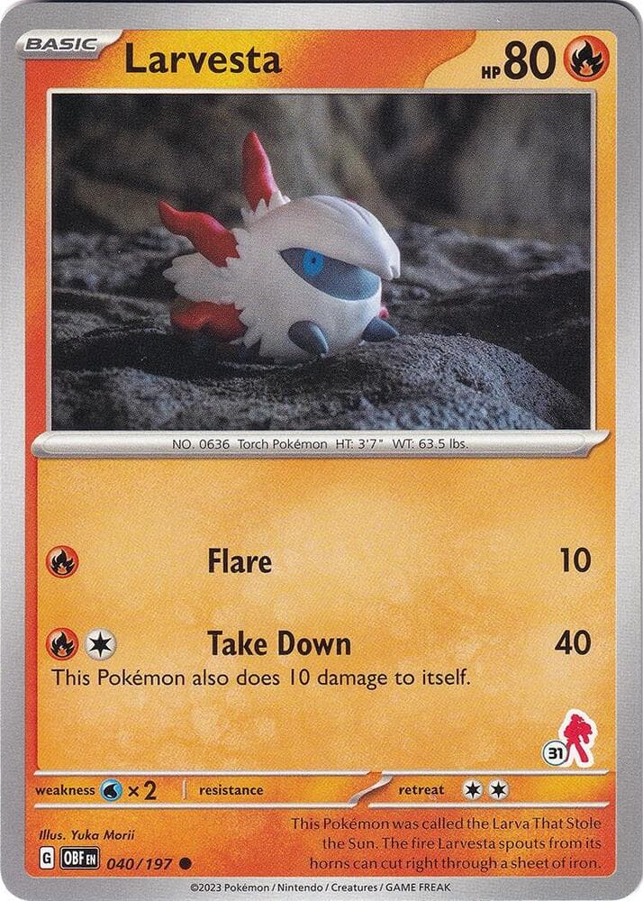 Larvesta - Armarouge 31 — Battle Academy 2024 40 Pokémon card