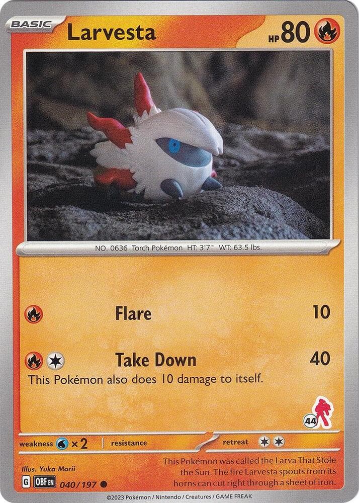 Larvesta - Armarouge 44 — Battle Academy 2024 40 Pokémon card