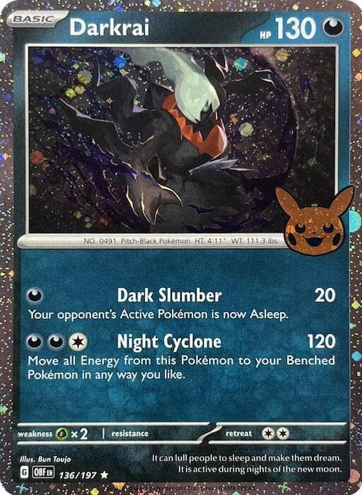 Darkrai (Cosmos Holo) — Trick or Trade BOOster Bundle 2024 136 Pokémon card