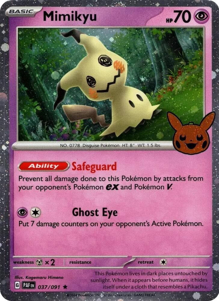 Mimikyu - 037/091 (Cosmos Holo) — Trick or Trade BOOster Bundle 2024 37 Pokémon card