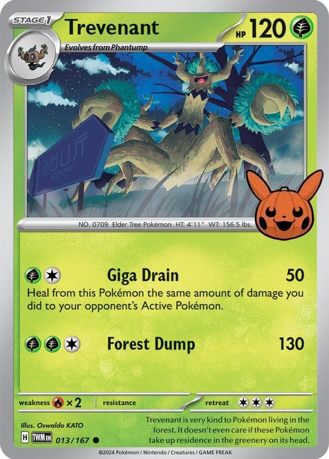 Trevenant — Trick or Trade BOOster Bundle 2024 13 Pokémon card