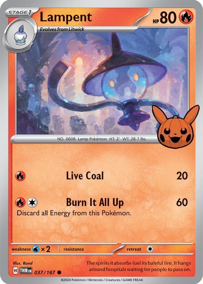 Lampent — Trick or Trade BOOster Bundle 2024 37 Pokémon card