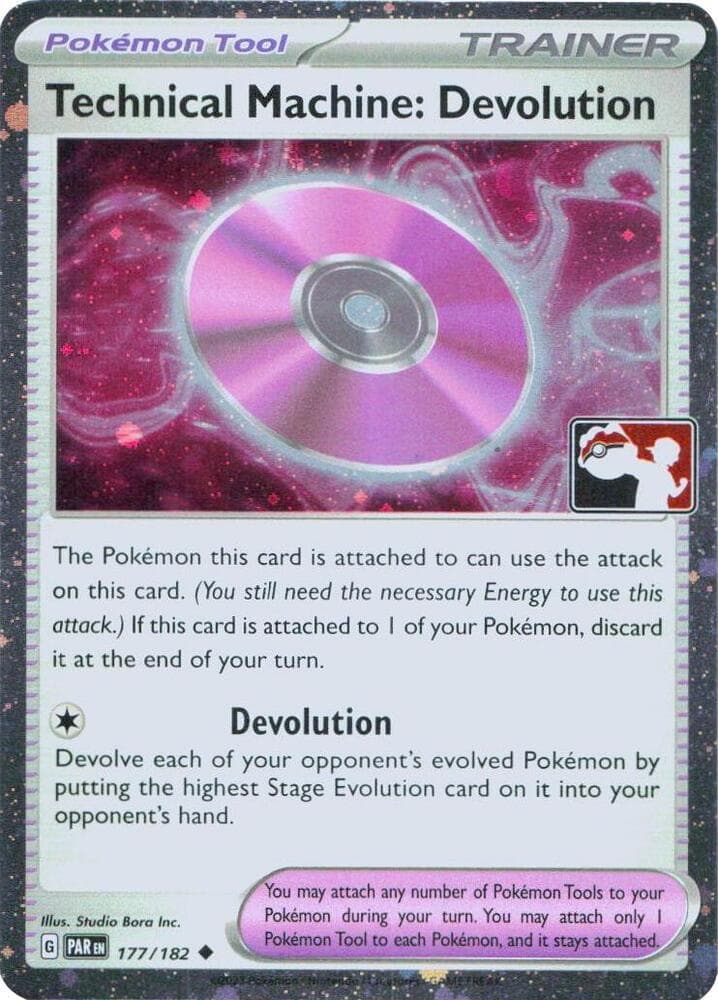 Technical Machine: Devolution - 177/182 (Cosmos Holo) — Prize Pack Series Cards 177 Pokémon card