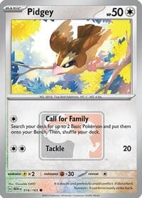 Pidgey - 016/165 (League Promo) — League & Championship Cards 16