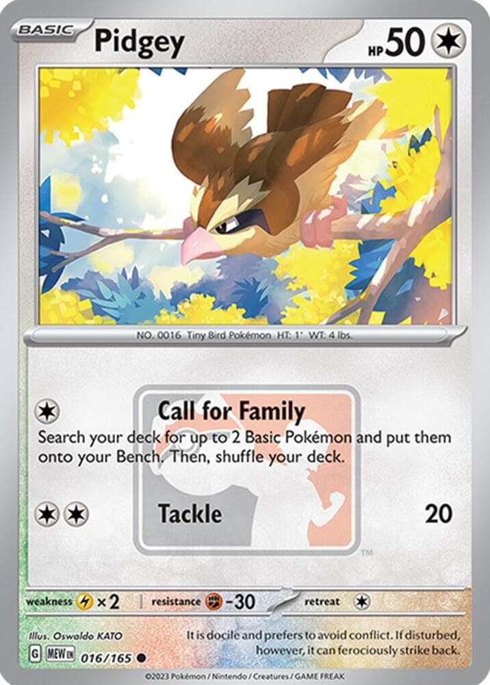 Pidgey - 016/165 (League Promo) — League & Championship Cards 16 Pokémon card