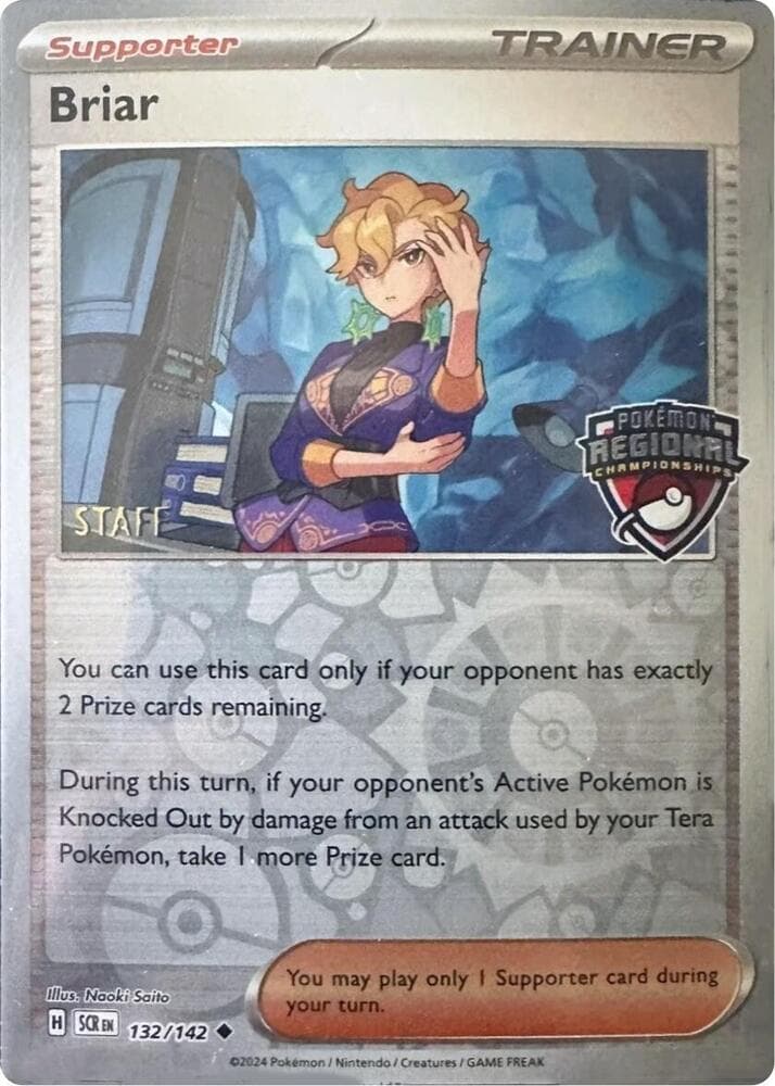 Briar - 132/142 (Regional Championship) [Staff] — League & Championship Cards 132 Pokémon card
