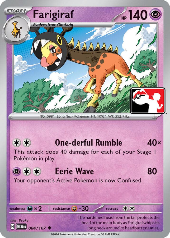 Farigiraf — Prize Pack Series Cards 84 Pokémon card