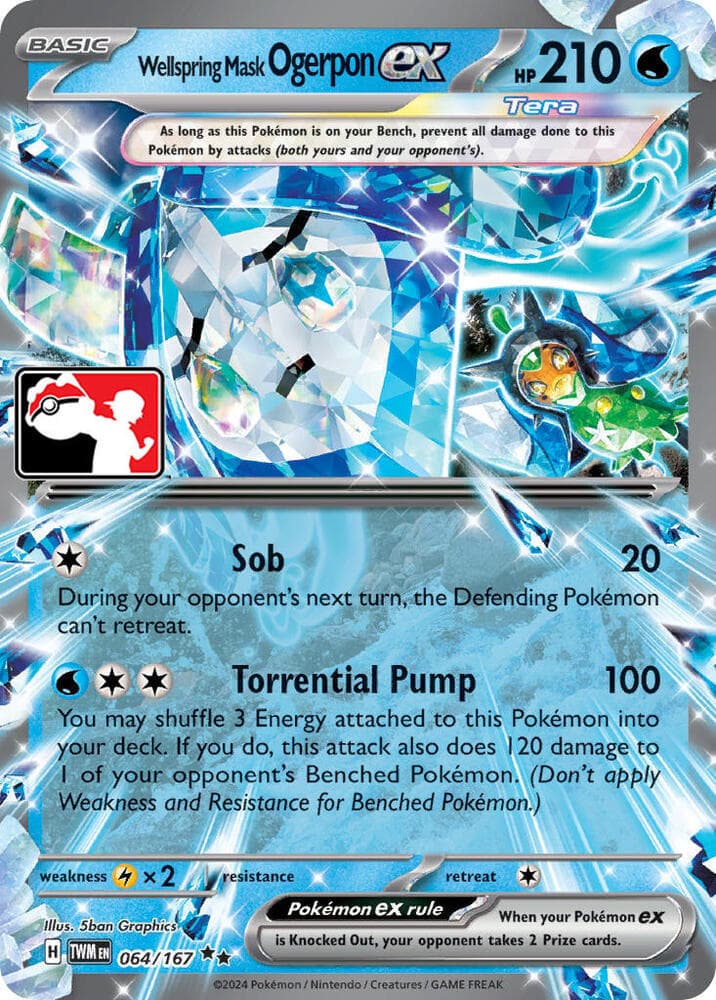 Wellspring Mask Ogerpon ex — Prize Pack Series Cards 64 Pokémon card