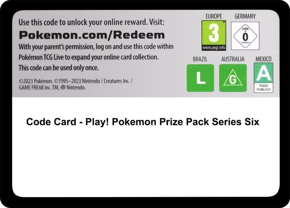 Code Card - Play! Pokemon Prize Pack Series Six — Prize Pack Series Cards p628281 Pokémon card