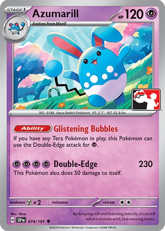 Azumarill — Prize Pack Series Cards 74 Pokémon card
