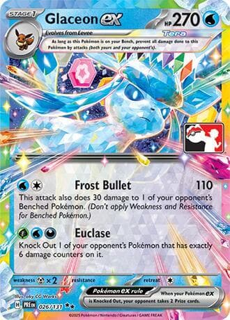 Glaceon ex — Prize Pack Series Cards 26 Pokémon card