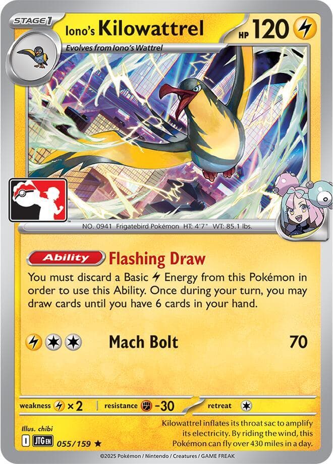 Iono's Kilowattrel — Prize Pack Series Cards 55 Pokémon card