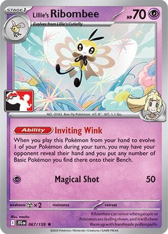 Lillie's Ribombee — Prize Pack Series Cards 67 Pokémon card