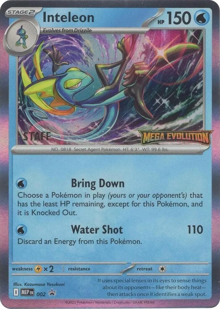 Inteleon - 002 [Staff] — Mega Evolution Promo 2 Pokémon card