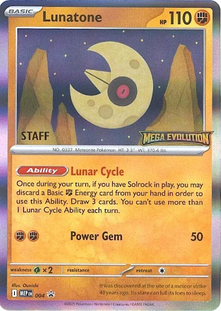 Lunatone - 004 [Staff] — Mega Evolution Promo 4 Pokémon card