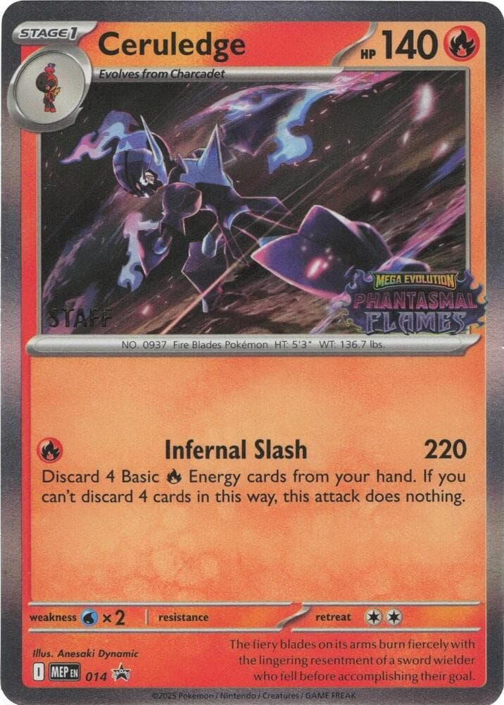 Ceruledge - 014 [Staff] — Mega Evolution Promo 14 Pokémon card
