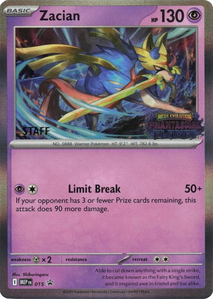 Zacian - 015 [Staff] — Mega Evolution Promo 15 Pokémon card