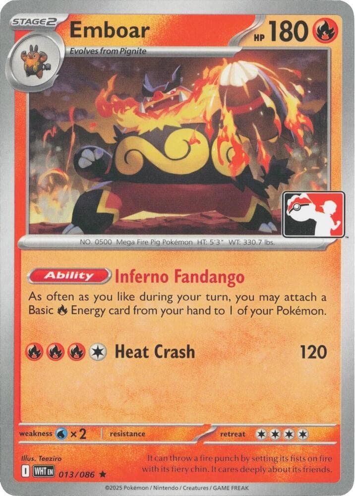 Emboar — Prize Pack Series Cards 13 Pokémon card