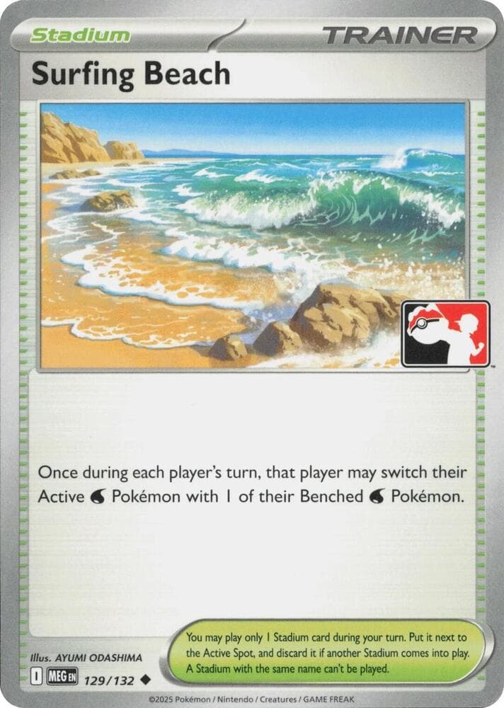 Surfing Beach — Prize Pack Series Cards 129 Pokémon card
