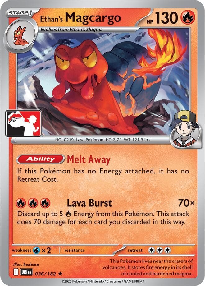 Ethan's Magcargo — Prize Pack Series Cards 36 Pokémon card