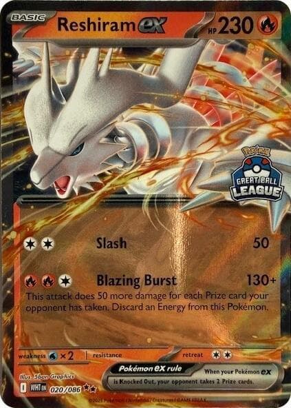 Reshiram ex - 020/086 (Great Ball League) — Southeast Asia Exclusives 20 Pokémon card