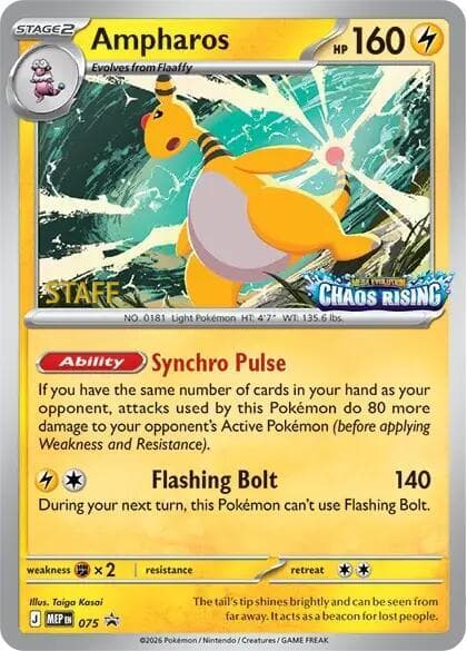 Ampharos - 075 [Staff] — Mega Evolution Promo 75 Pokémon card