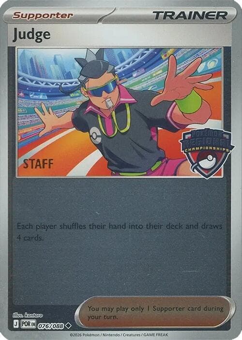 Judge - 076/088 (Regional Championships) [Staff] — League & Championship Cards 76 Pokémon card