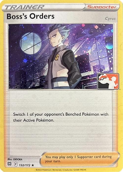 Boss's Orders [Cyrus] - 132/172 (Cosmos Holo) — Prize Pack Series Cards 132 Pokémon card