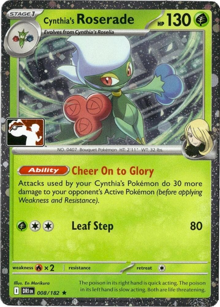 Cynthia's Roserade - 008/182 (Cosmos Holo) — Prize Pack Series Cards 8 Pokémon card