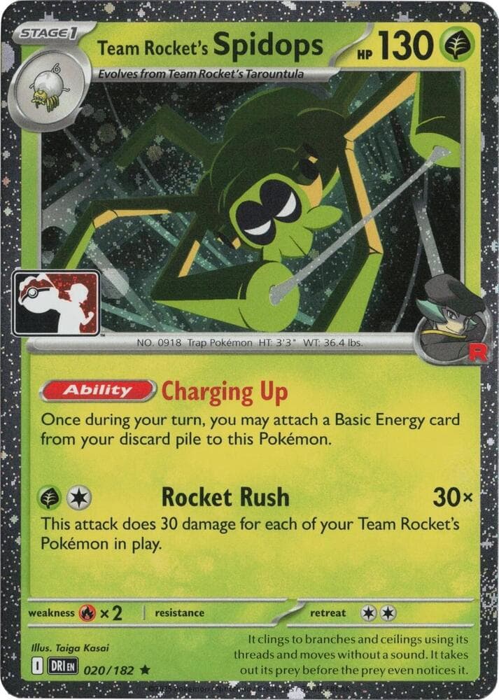 Team Rocket's Spidops - 020/182 (Cosmos Holo) — Prize Pack Series Cards 20 Pokémon card