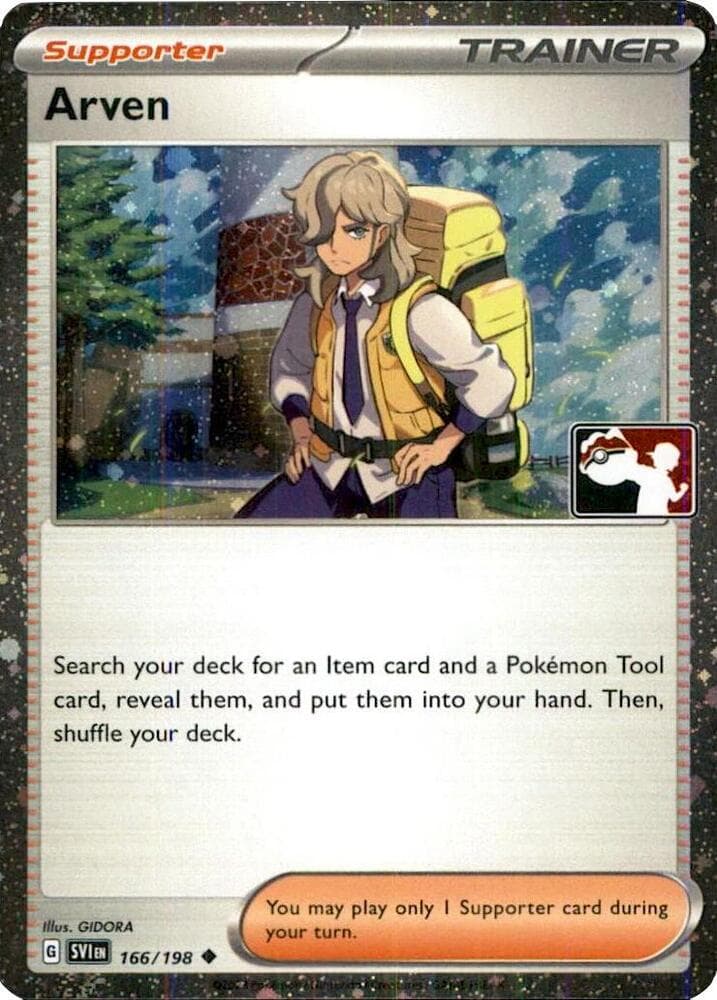 Arven - 166/198 (Cosmos Holo) — Prize Pack Series Cards 166 Pokémon card