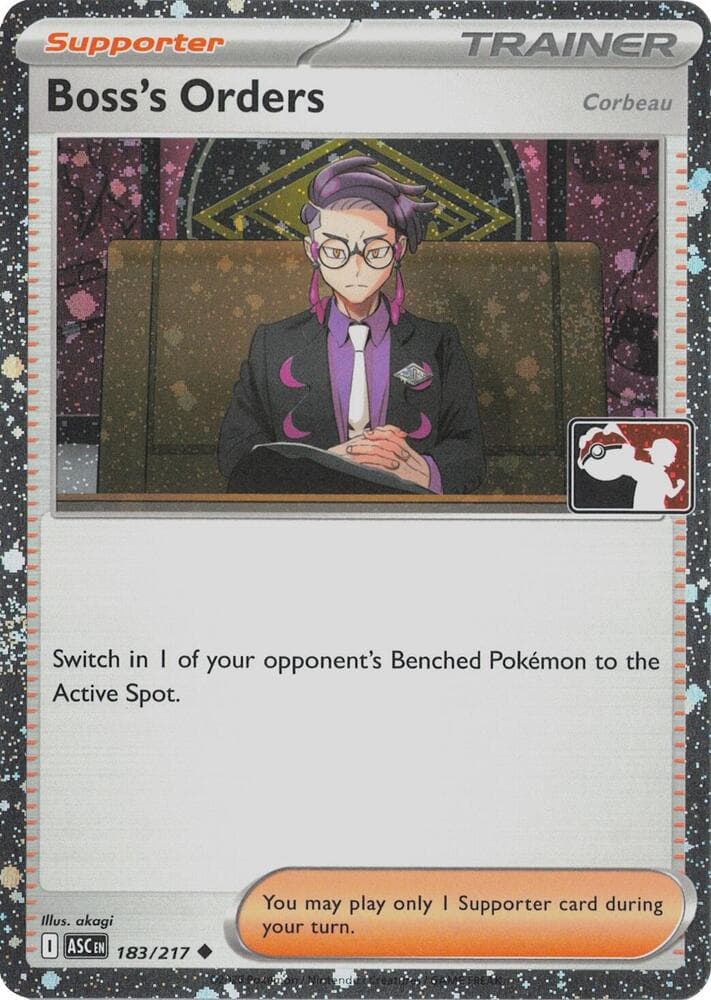 Boss's Orders [Corbeau] - 183/217 (Cosmos Holo) — Prize Pack Series Cards 183 Pokémon card