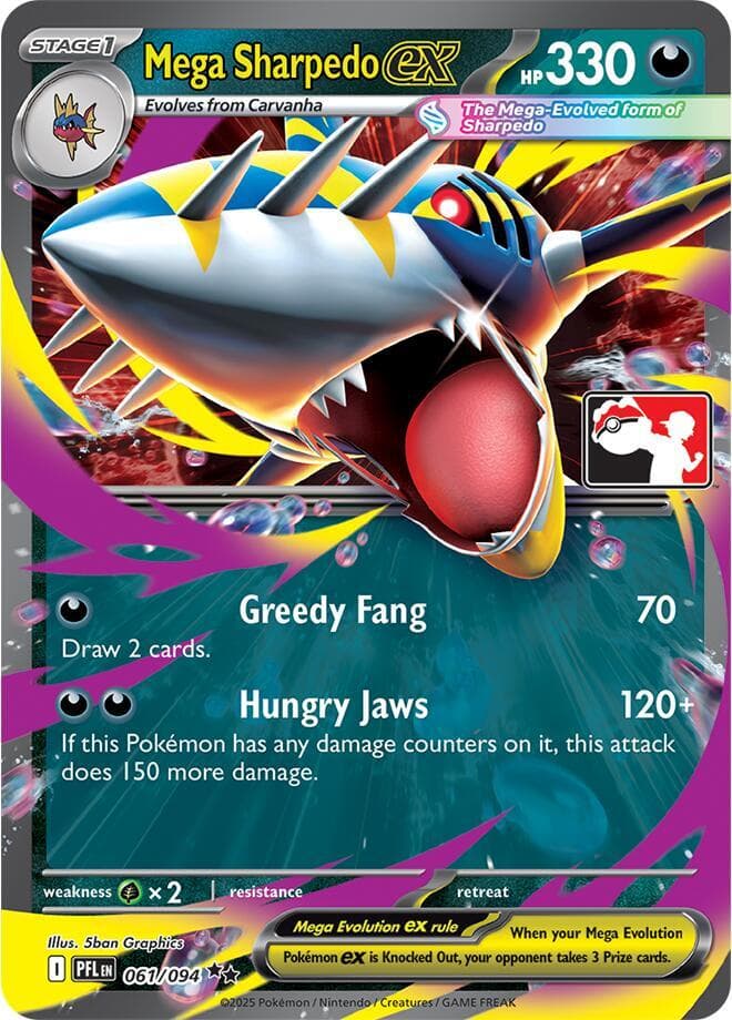 Mega Sharpedo ex — Prize Pack Series Cards 61 Pokémon card
