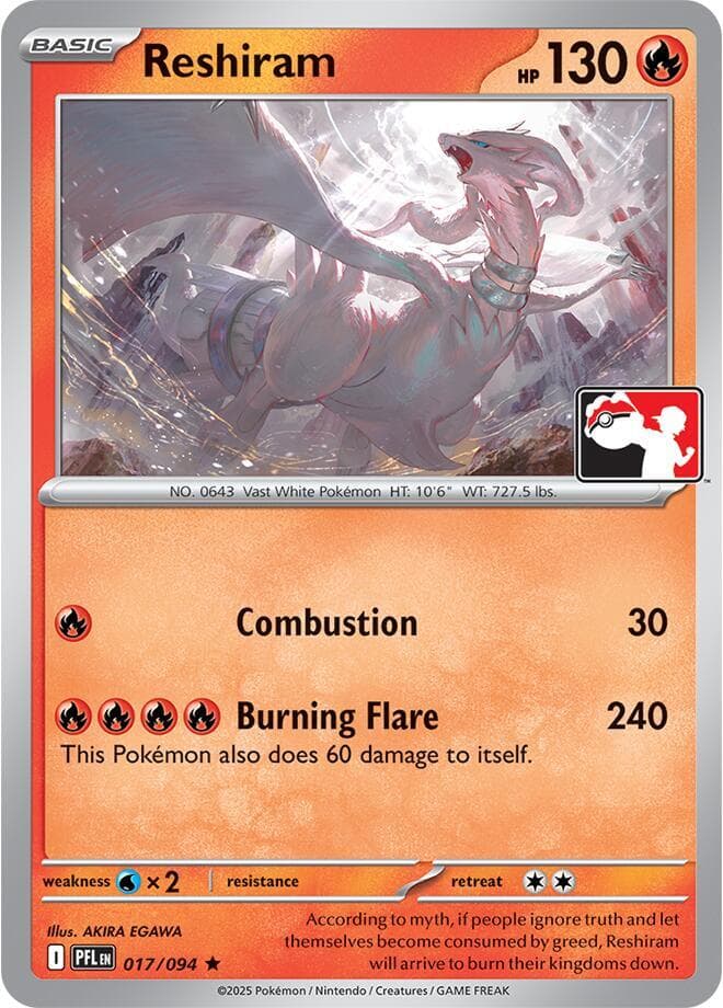 Reshiram — Prize Pack Series Cards 17 Pokémon card