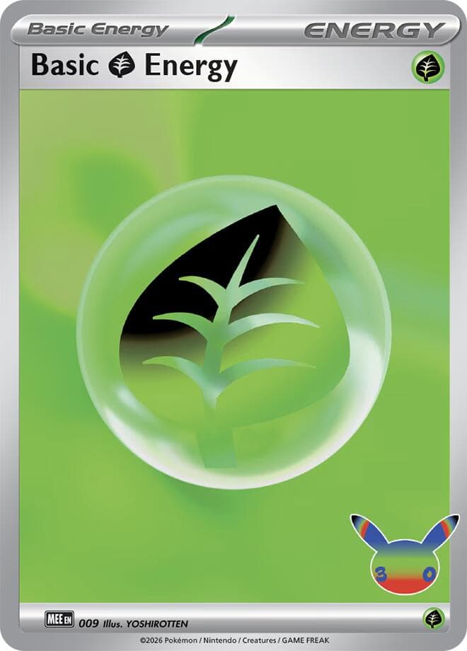 Basic Grass Energy - 009 (30th Celebration) — Mega Evolution Energies 9 Pokémon card