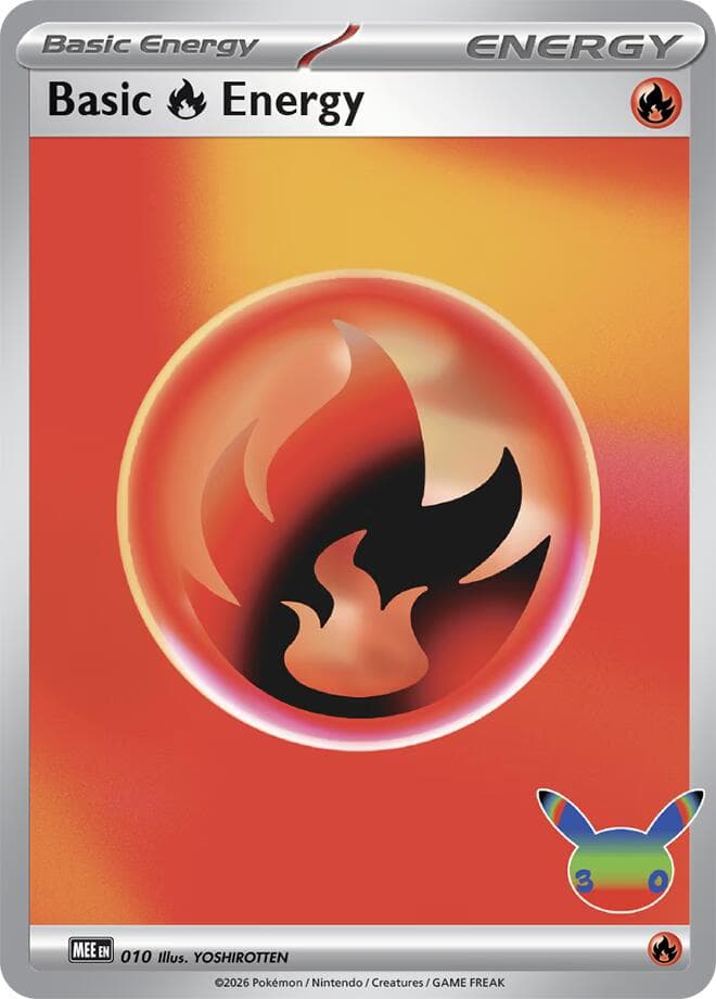 Basic Fire Energy - 010 (30th Celebration) — Mega Evolution Energies 10 Pokémon card